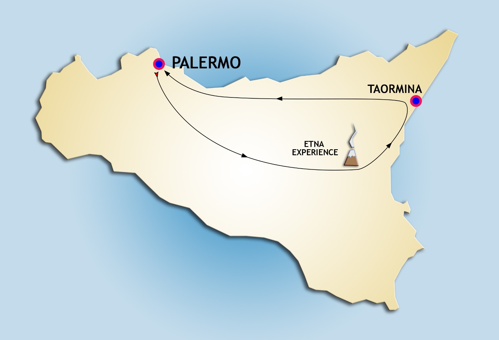 Etna Volcano and Taormina a day tour out of Palermo Tour of Sicily